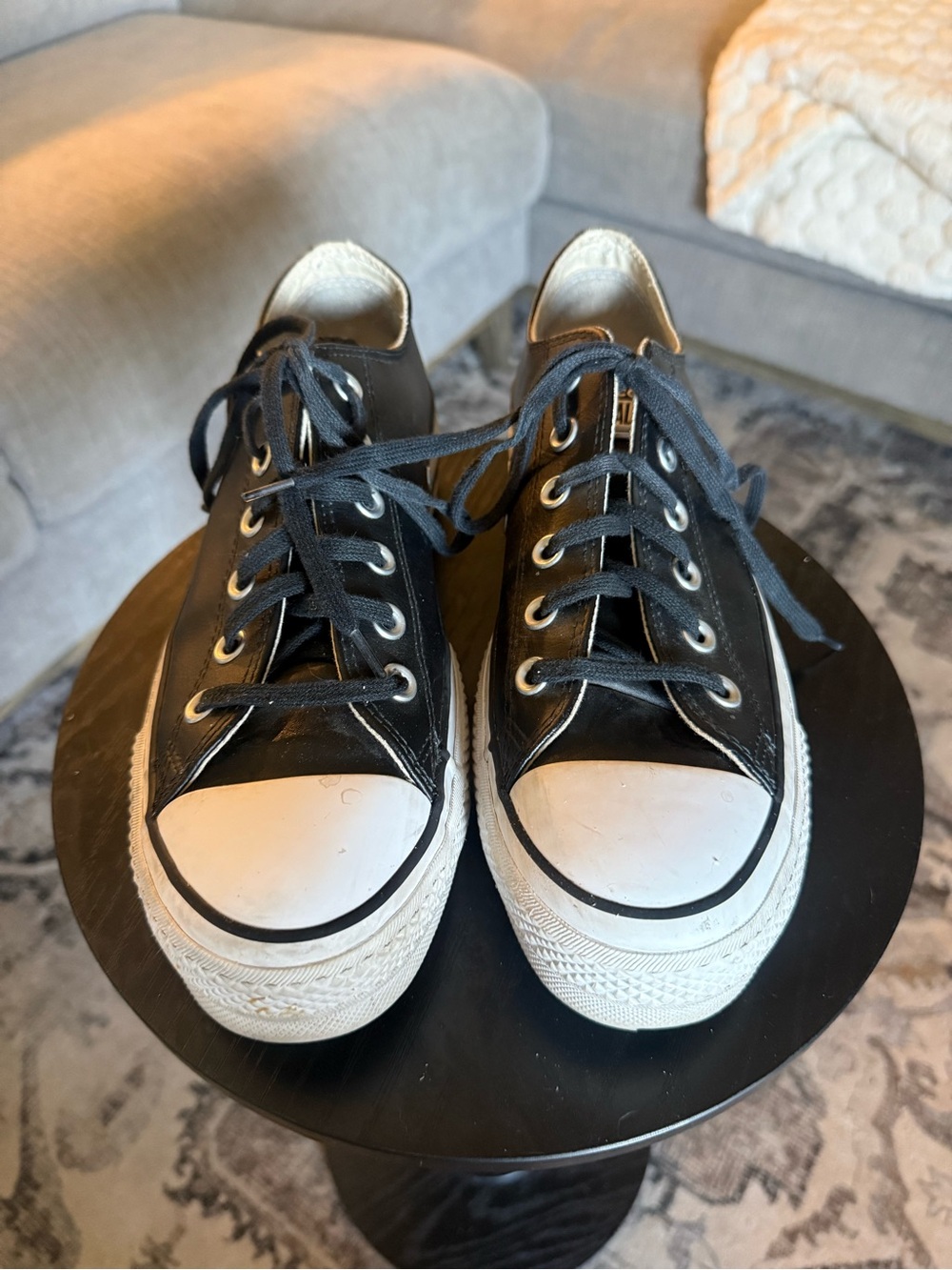 Converse Chuck Taylor All Star Platform LO Women, Sneakers Black Leather SZ 9